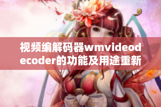 视频编解码器wmvideodecoder的功能及用途重新探究