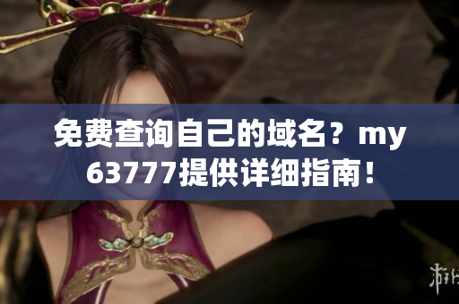 免费查询自己的域名？my63777提供详细指南！