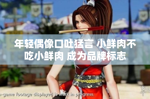 年轻偶像口吐猛言 小鲜肉不吃小鲜肉 成为品牌标志