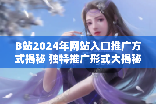 B站2024年网站入口推广方式揭秘 独特推广形式大揭秘