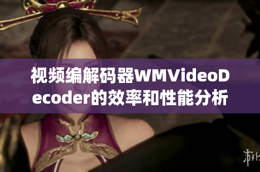 视频编解码器WMVideoDecoder的效率和性能分析(1)