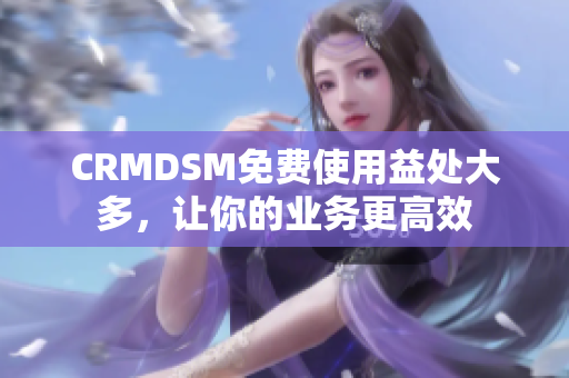 CRMDSM免费使用益处大多，让你的业务更高效